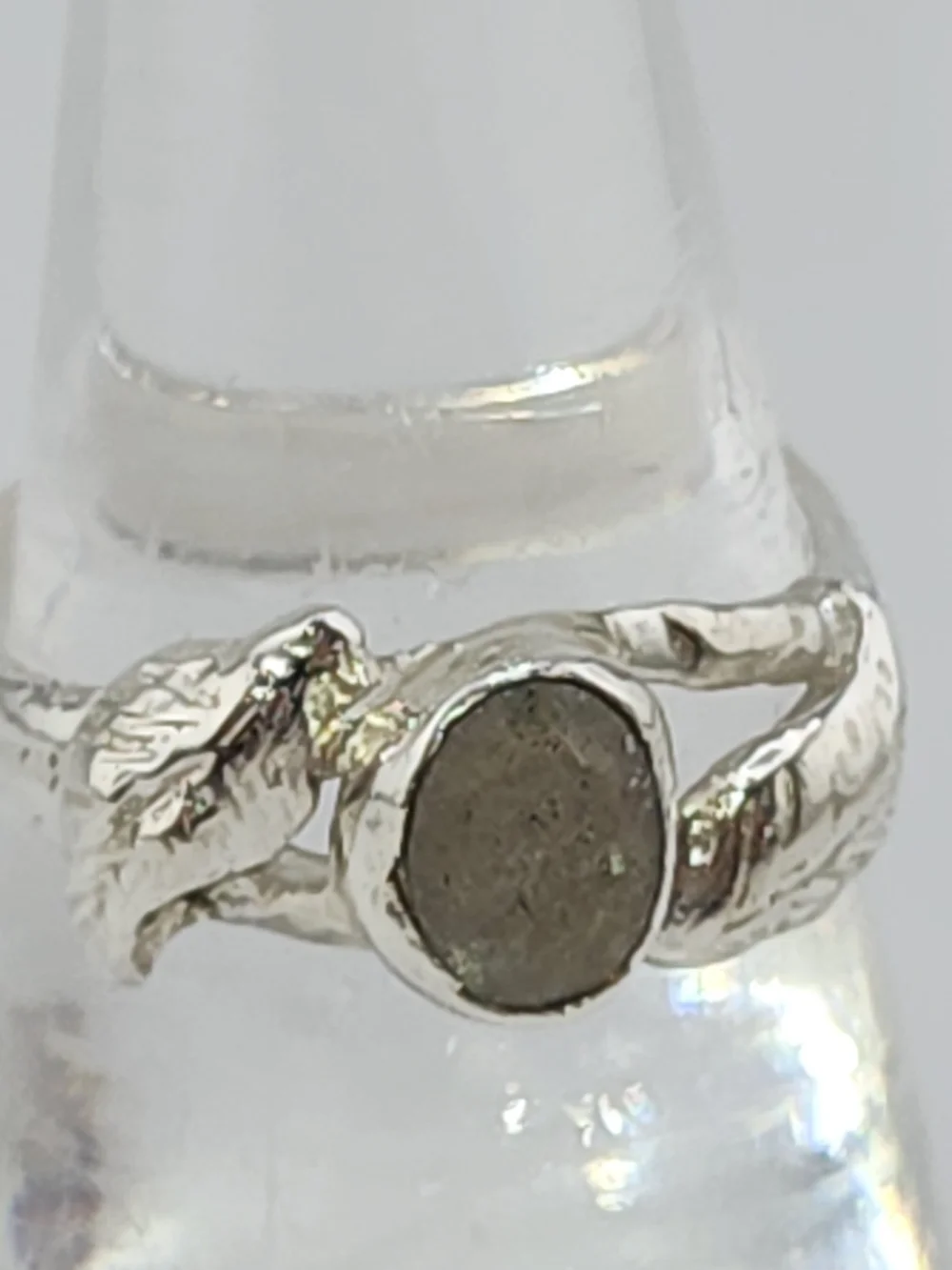 LABRADORITE RING HANDMADE WITH STERLING SILVER RECYCLED METAL SZ 7
